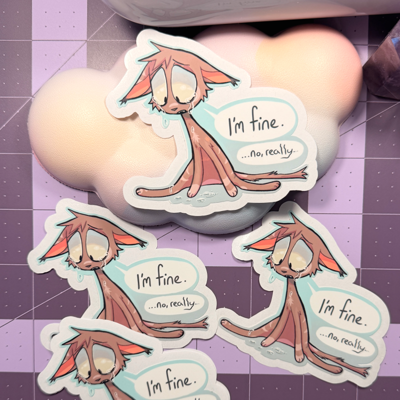 I'm fine...... Little Cat Sticker