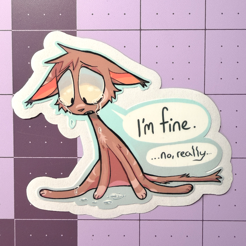 I'm fine...... Little Cat Sticker