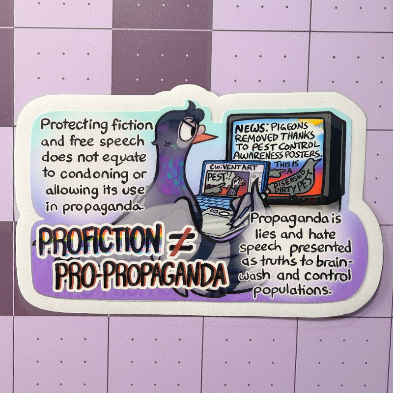 Anti-Propaganda Profiction Pigeon Sticker