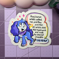 Real Artists Flew Anti AI Sticker, The Sad Dog Is Blue